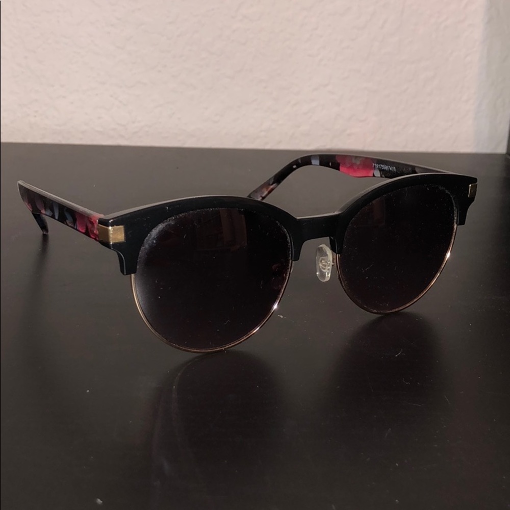 Pink, Black Floral Sunglasses